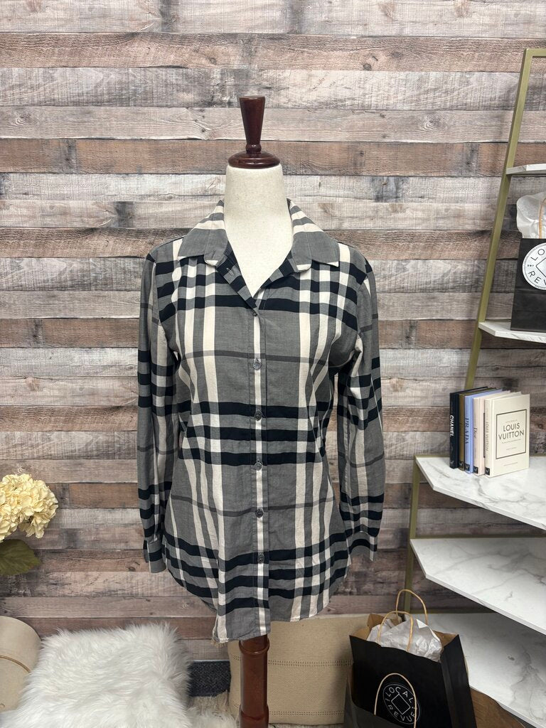 Burberry Black & White Nova Check Button Down