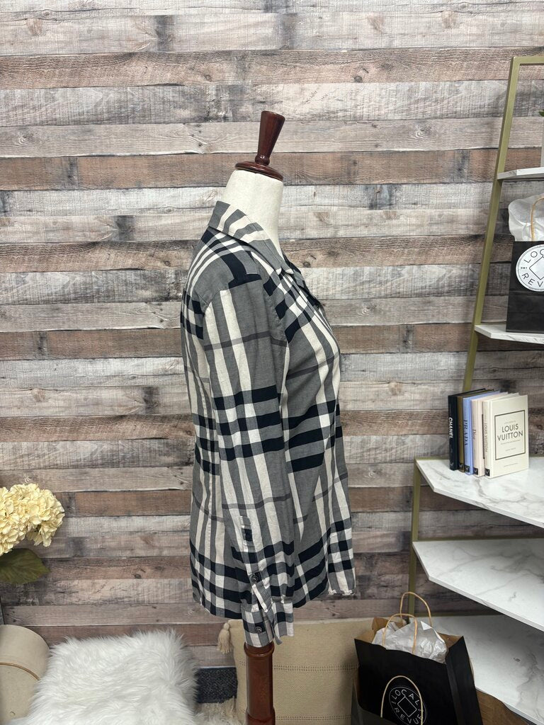 Burberry Black & White Nova Check Button Down
