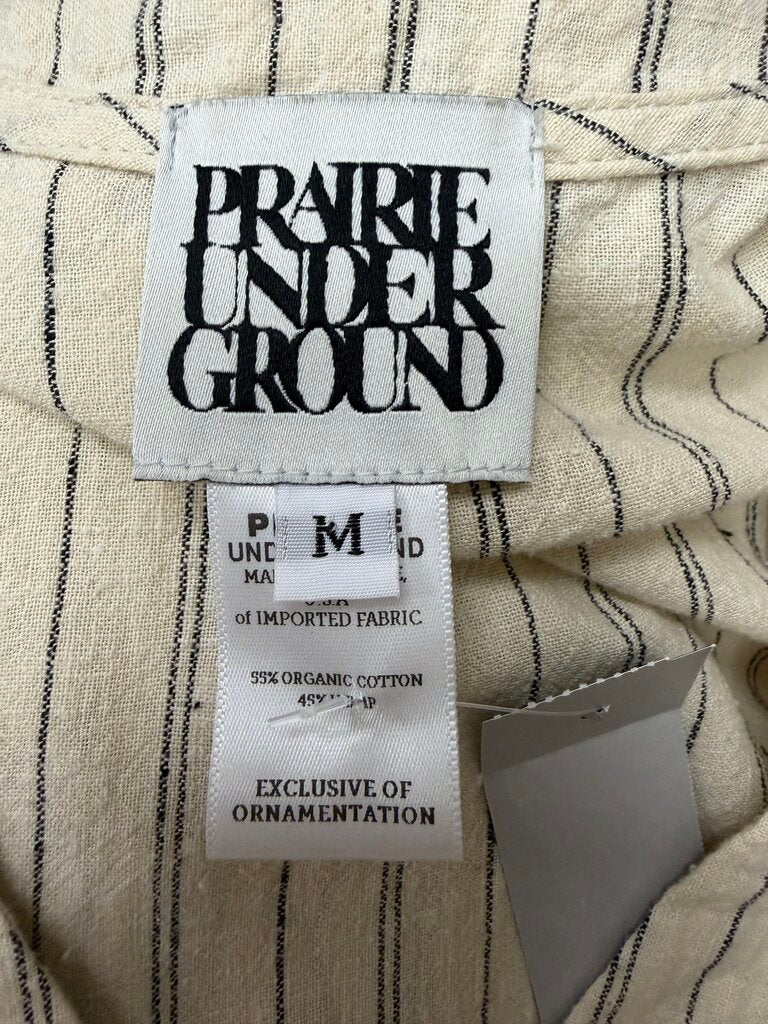 Prairie Underground Cream Ribbed V-Neck Top M