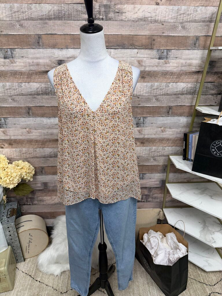 Joie Pink With Print Long Sleeve Top M
