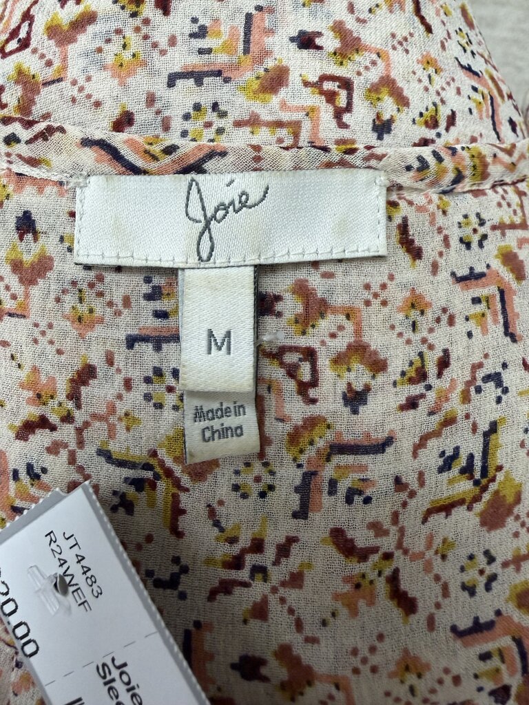Joie Pink With Print Long Sleeve Top M