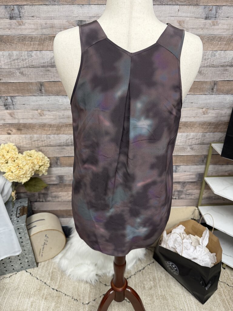 Rebecca Taylor Purple Tie-Dye Print Silk Tank Top 8