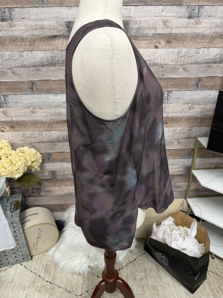 Rebecca Taylor Purple Tie-Dye Print Silk Tank Top 8