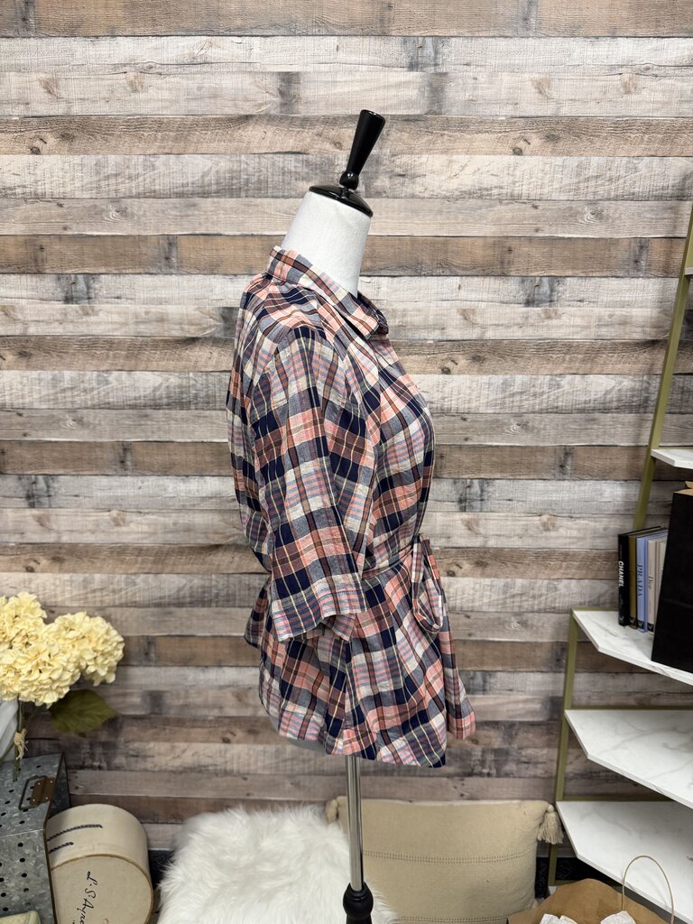 Trovata Ridge Of Paradise Pink Plaid Pattern Button-Down Shirt L