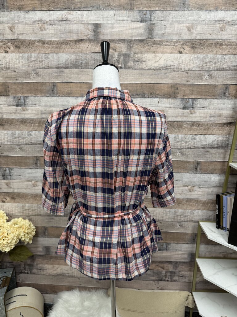 Trovata Ridge Of Paradise Pink Plaid Pattern Button-Down Shirt L