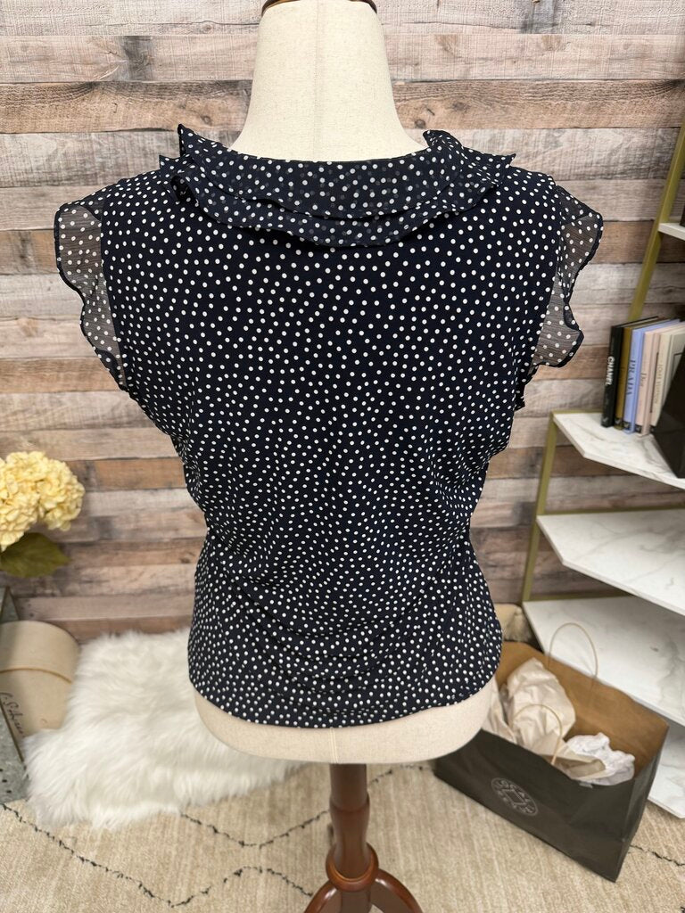 Tommy Hilfiger Black & White Polka Dots Blouse L