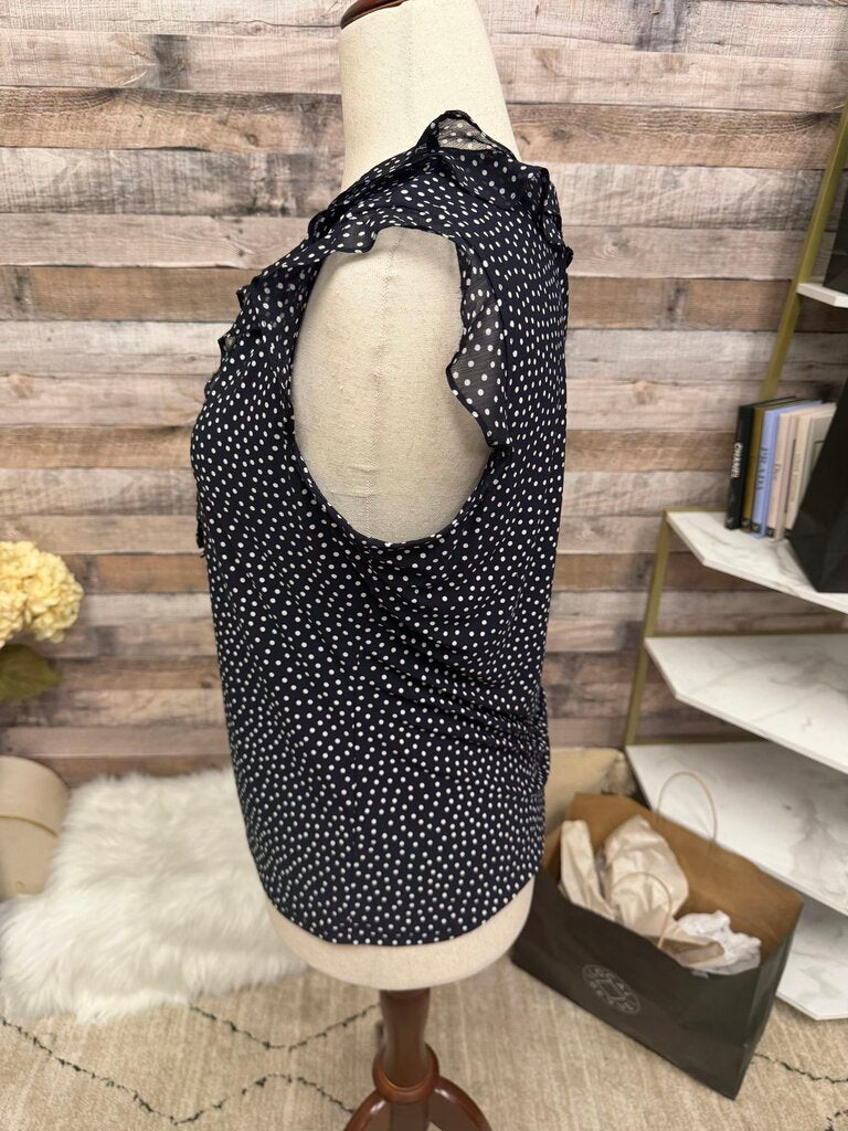 Tommy Hilfiger Black & White Polka Dots Blouse L