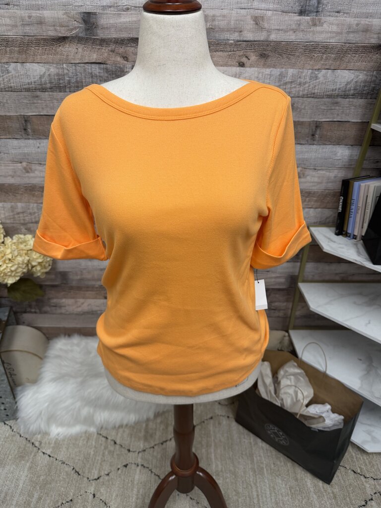 NWT Talbots Orange Short Sleeve Cropped T-Shirt L
