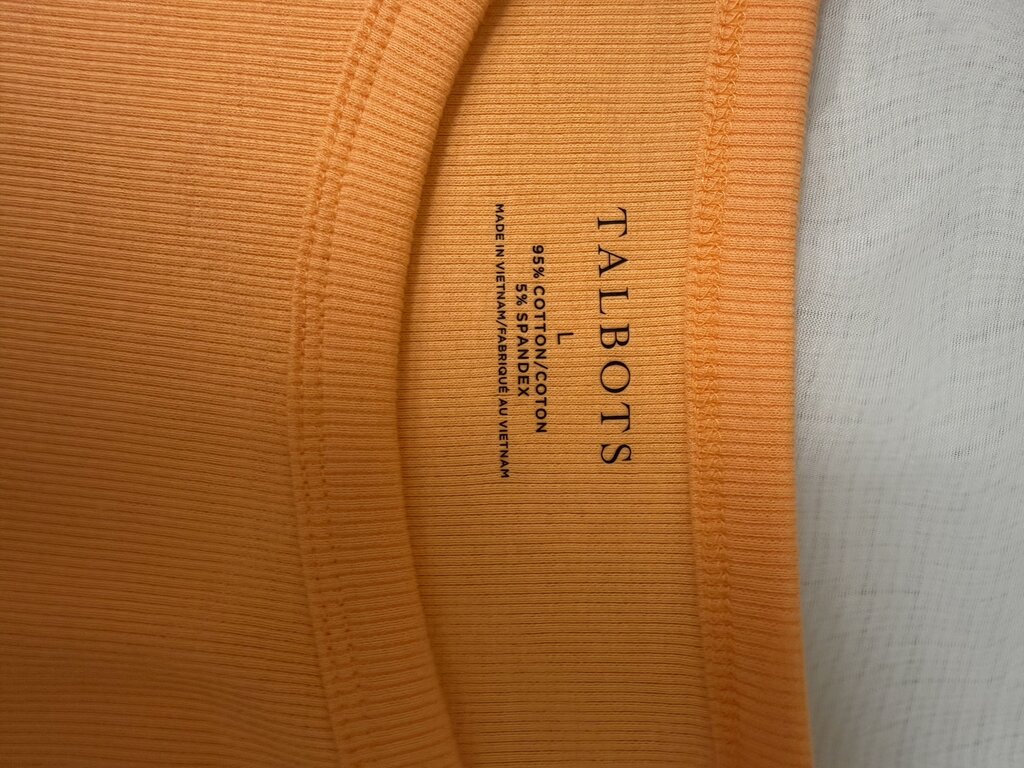 NWT Talbots Orange Short Sleeve Cropped T-Shirt L