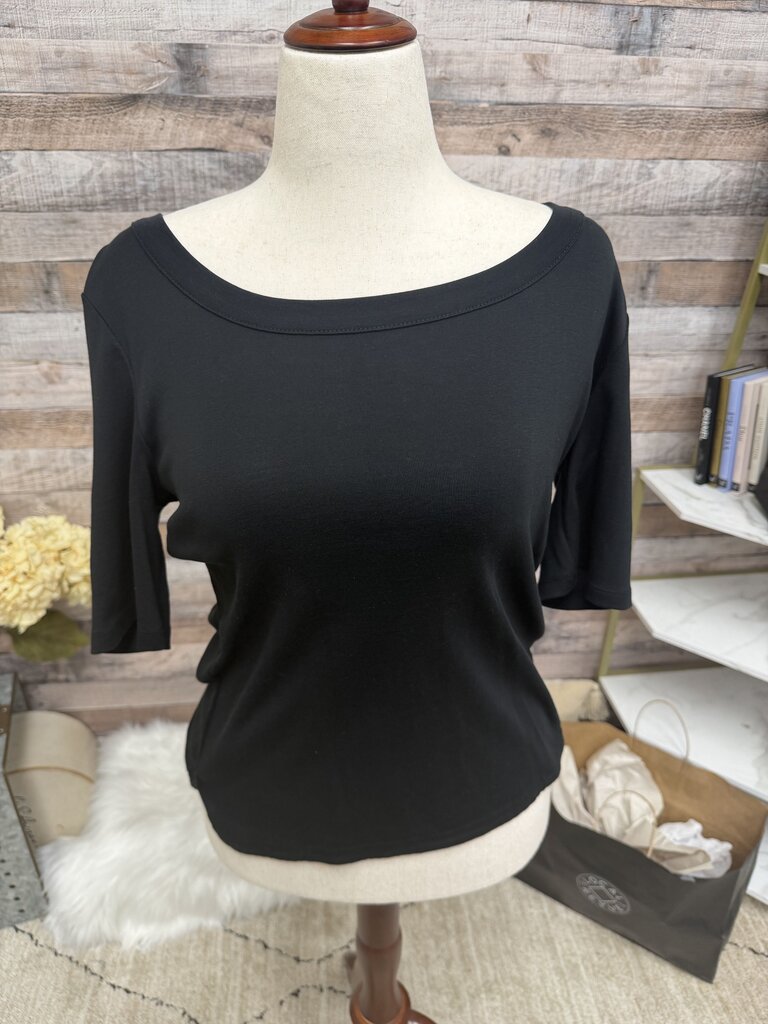 Talbots Black Shorts Sleeve Tee L