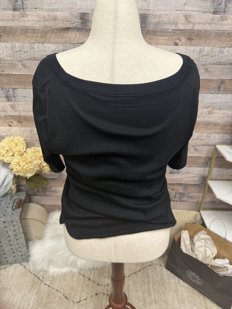 Talbots Black Shorts Sleeve Tee L