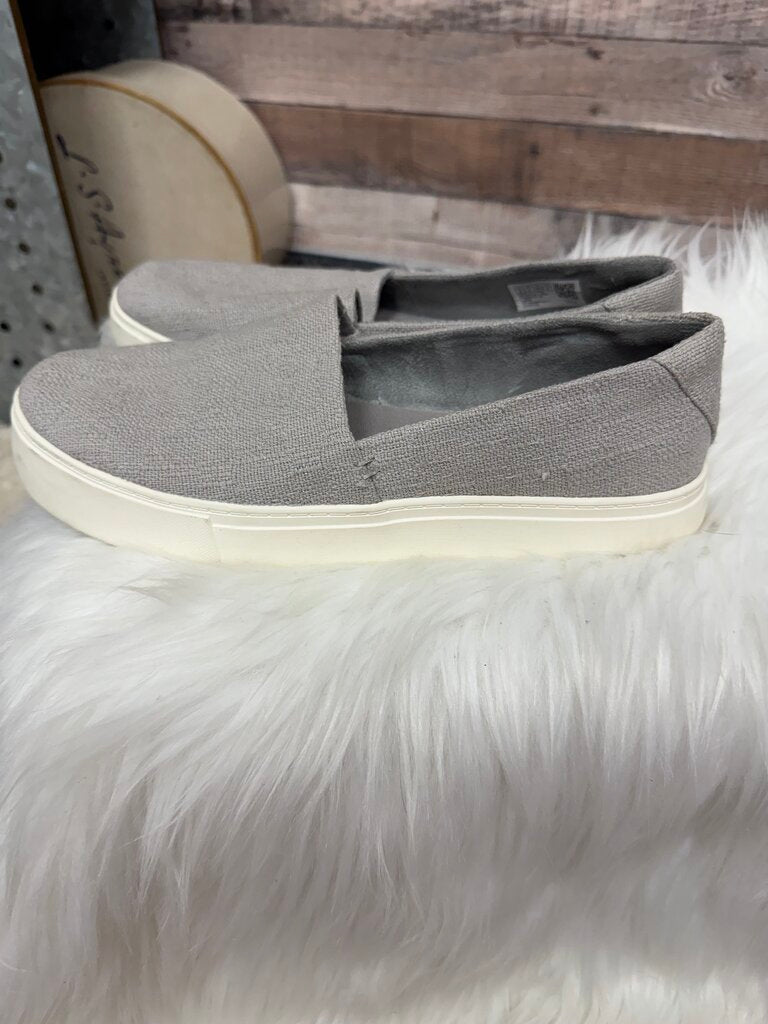 Toms Grey Canvas Slip-On Sneakers