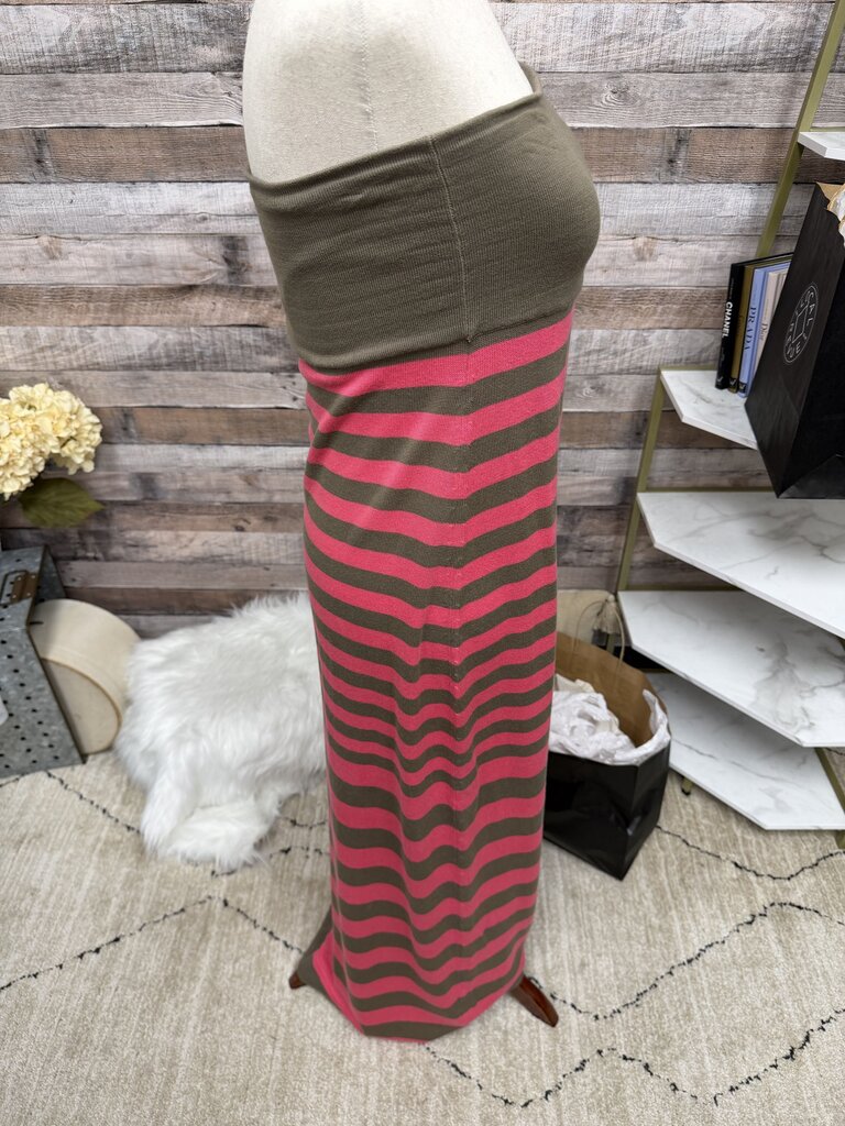 Trina Turk Brown & Pink Striped Knit Maxi Dress M