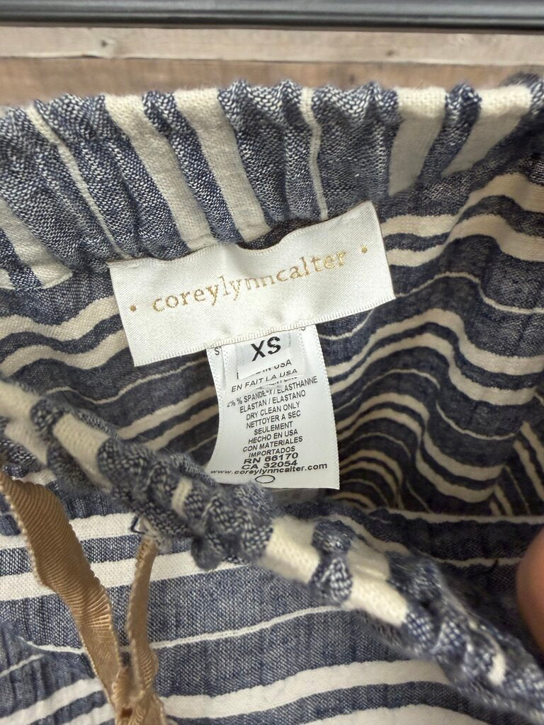 Corey Lynn Calter Blue & White Striped Skirt XS