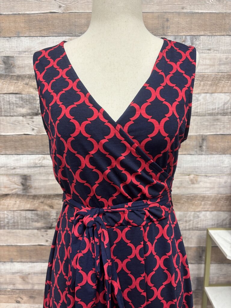 Hawthorn Kassidy Navy & Red Geometric Print Dress