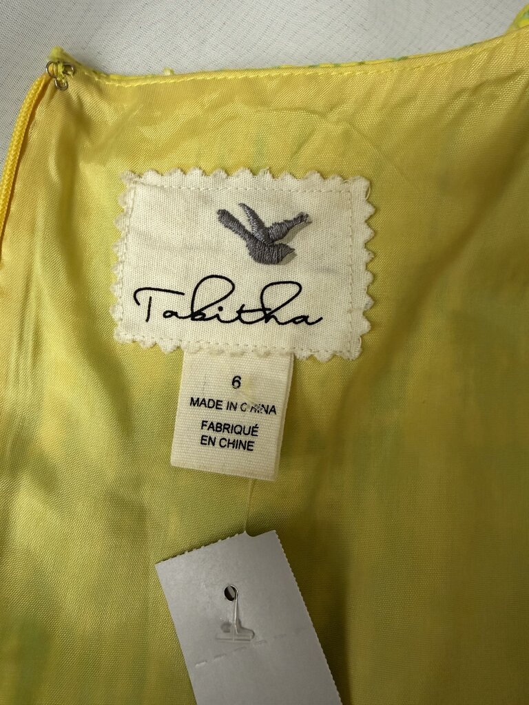 Anthropologie Yellow & Navy Embroidered Dress 6