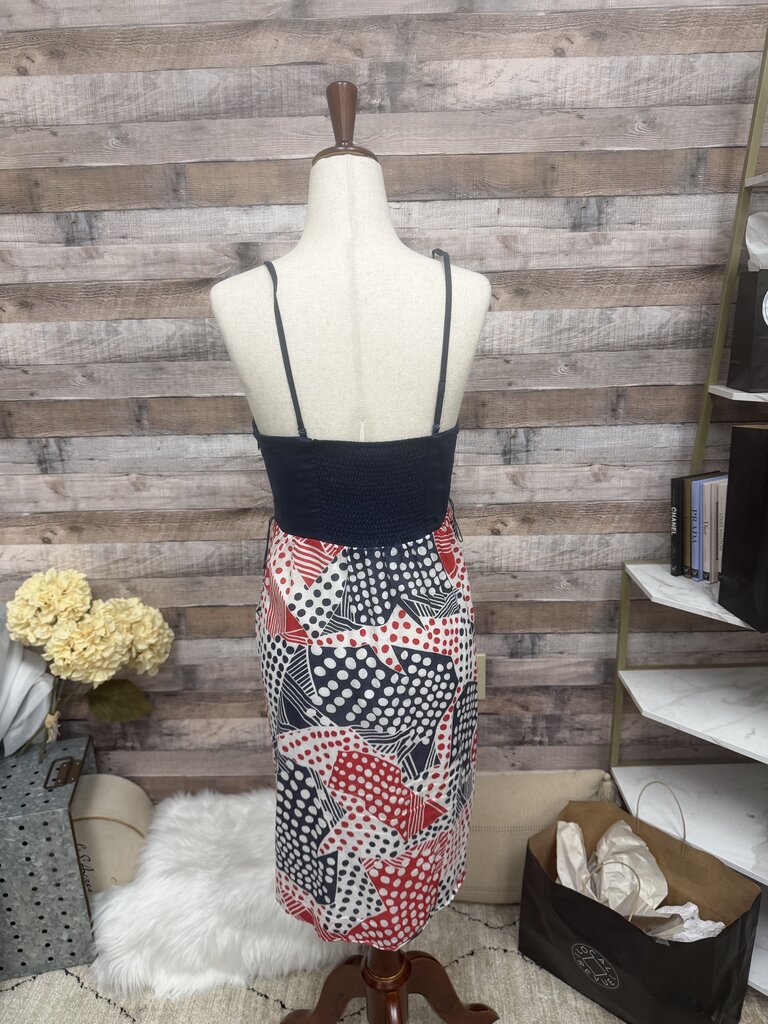 Anthropologie Red, White & Blue Polka Dot Print Dress 6