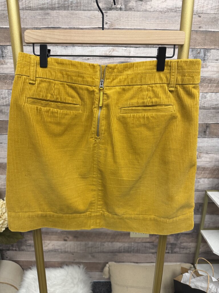 Loft By Ann Taylor Yellow Corduroy Mini Skirt 6