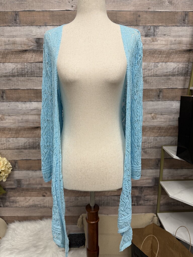 Ruby Rd. Light Blue Open Knit Cardigan