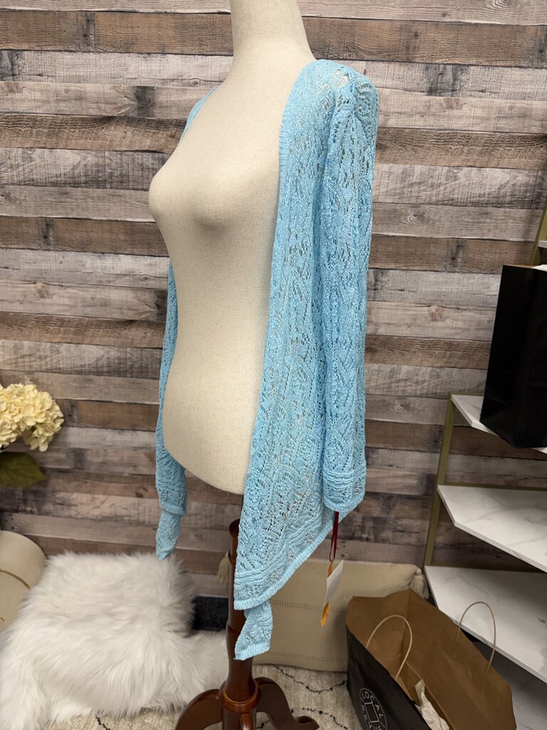 Ruby Rd. Light Blue Open Knit Cardigan