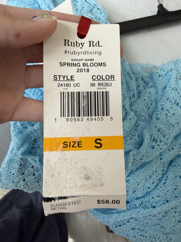 Ruby Rd. Light Blue Open Knit Cardigan
