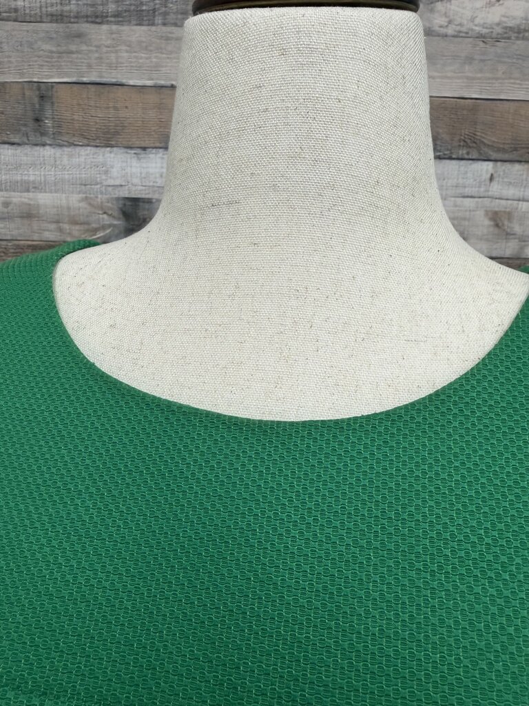 Tahari Green Textured Shift Dress With Zipper Detail