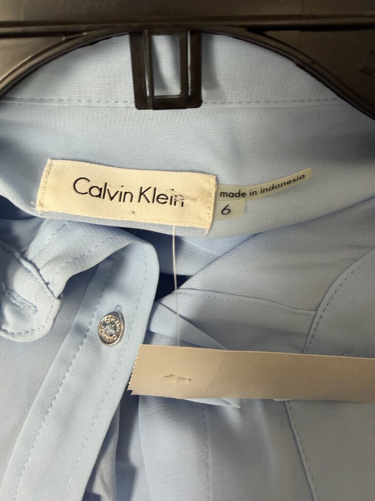 Calvin Klein Blue Long Sleeve Button-Down Dress