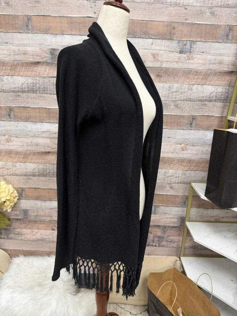 Lily Pulitzer Black Cardigan With Fringe Hem