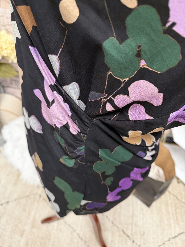 NWT Chico's Black Floral Long Sleeve Blouse