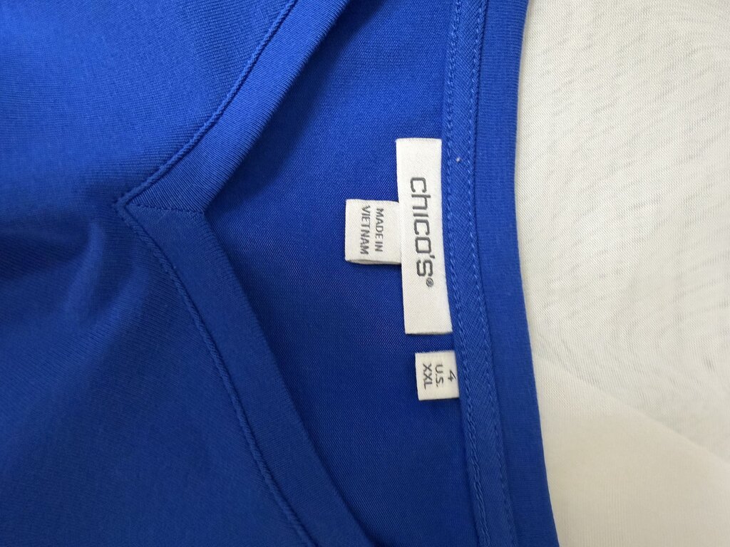 Chico's Blue V-Neck T-Shirt XXL