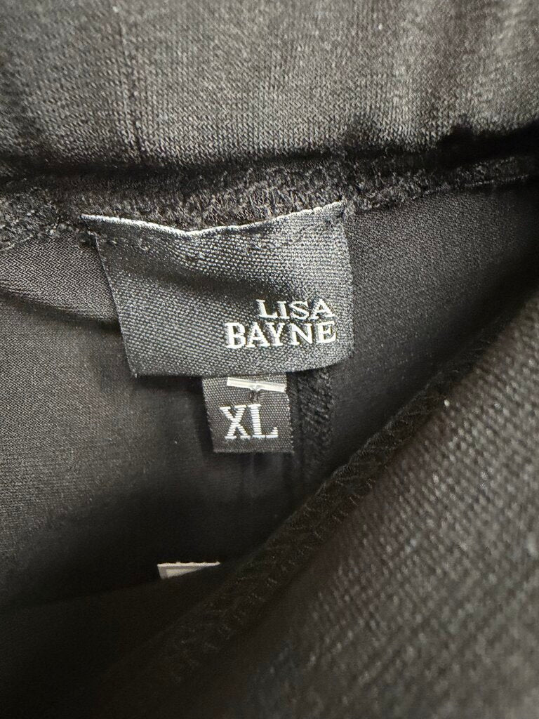 Lisa Bayne Black Knit Pull-On Pants XL