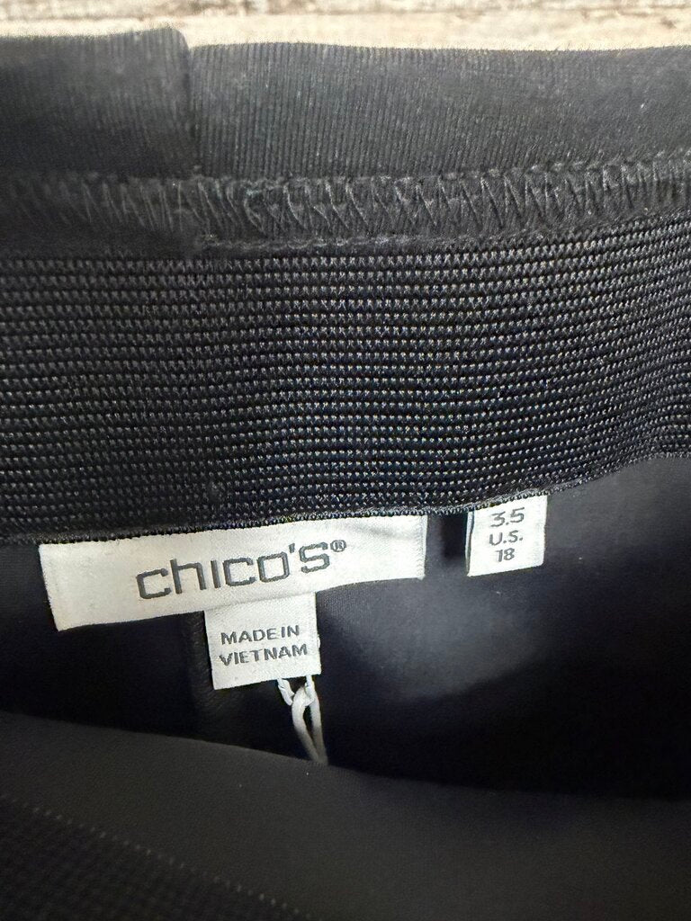 NWT Chico's Black Knit Pull-On Pants 18