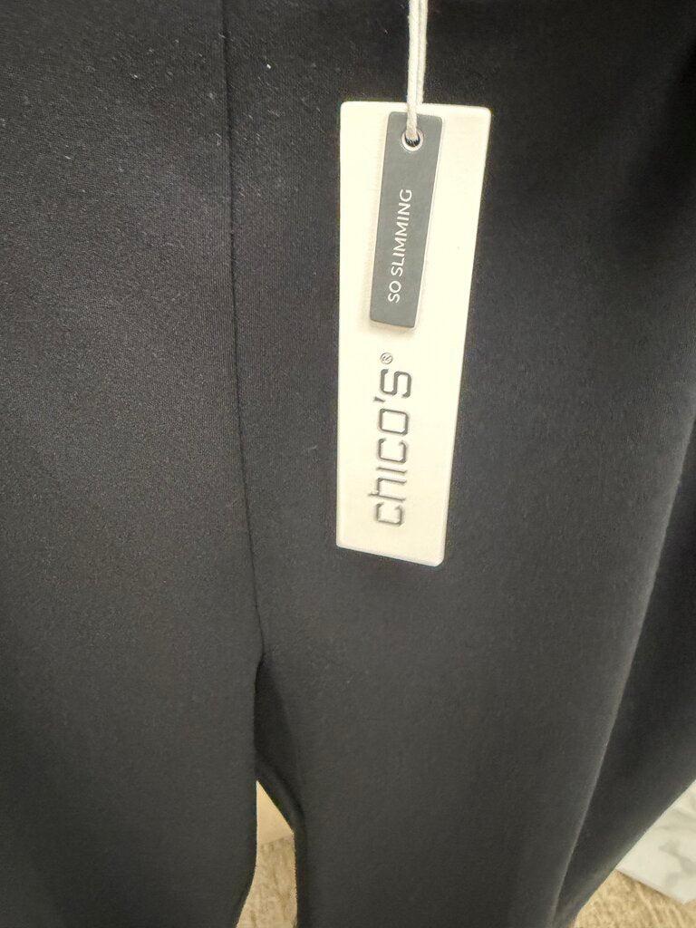 NWT Chico's Black Knit Pull-On Pants 18