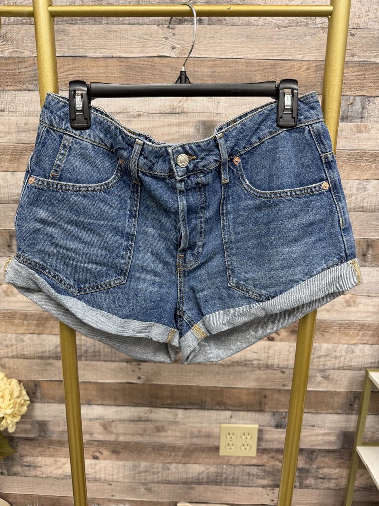 Free People Denim Rolled Hem Shorts