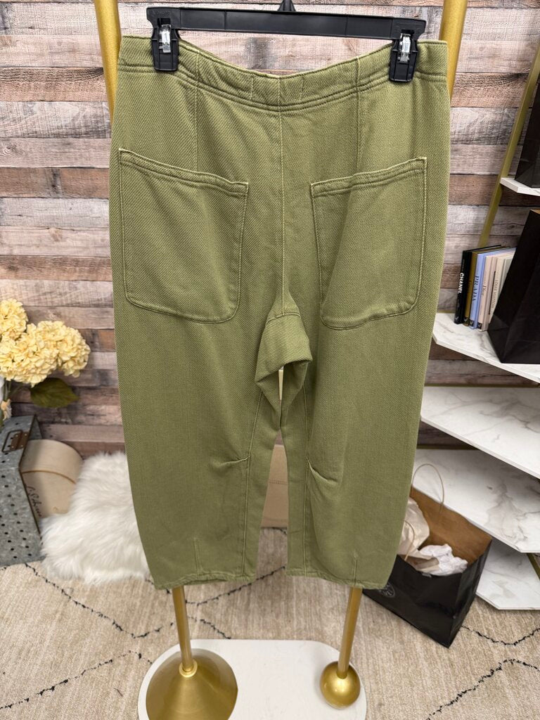 Free People Sage Green Wide Leg Button Fly Pants