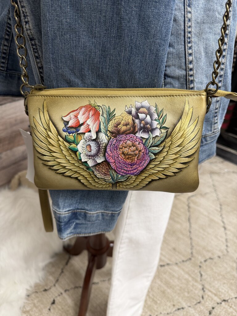 Anuschka Gold w/Wings & Floral Print