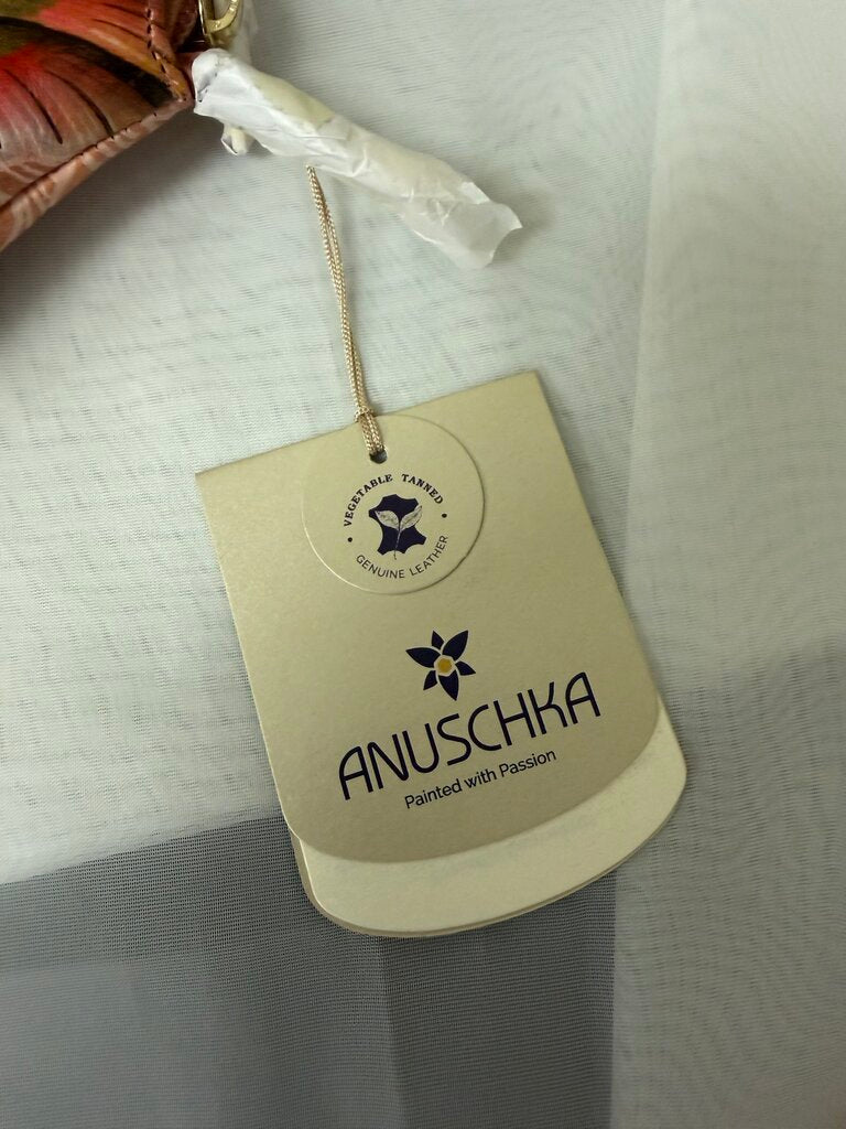 NWT Anuschka Peach & Coral w/Hummingbird Glasses Case