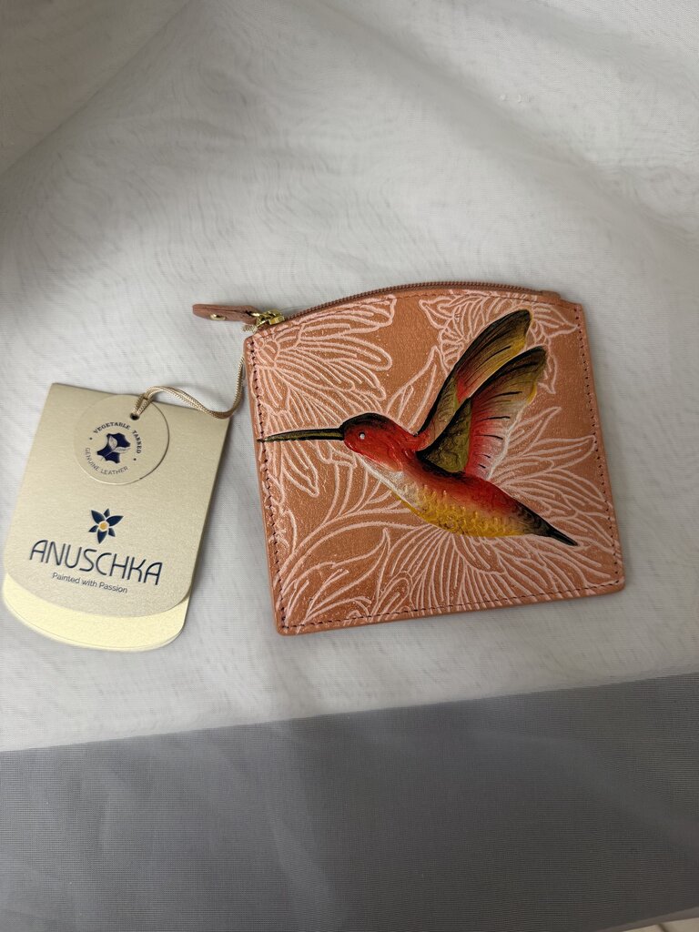 NWT Peach & Coral w/Hummingbird Card Holder