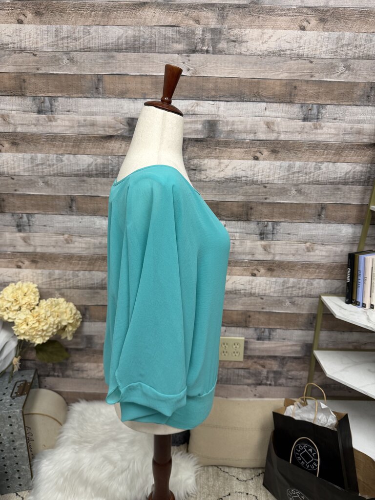 Cha Cha Vente Turquoise Flutter Top