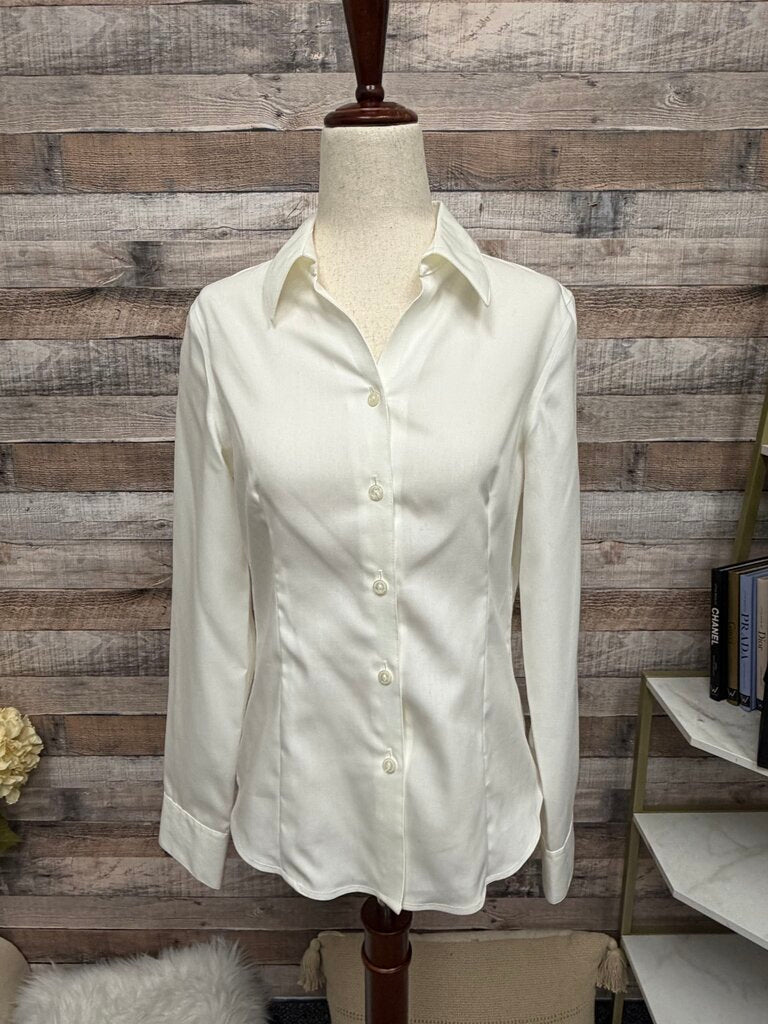 Kasper White Fitted Button Down