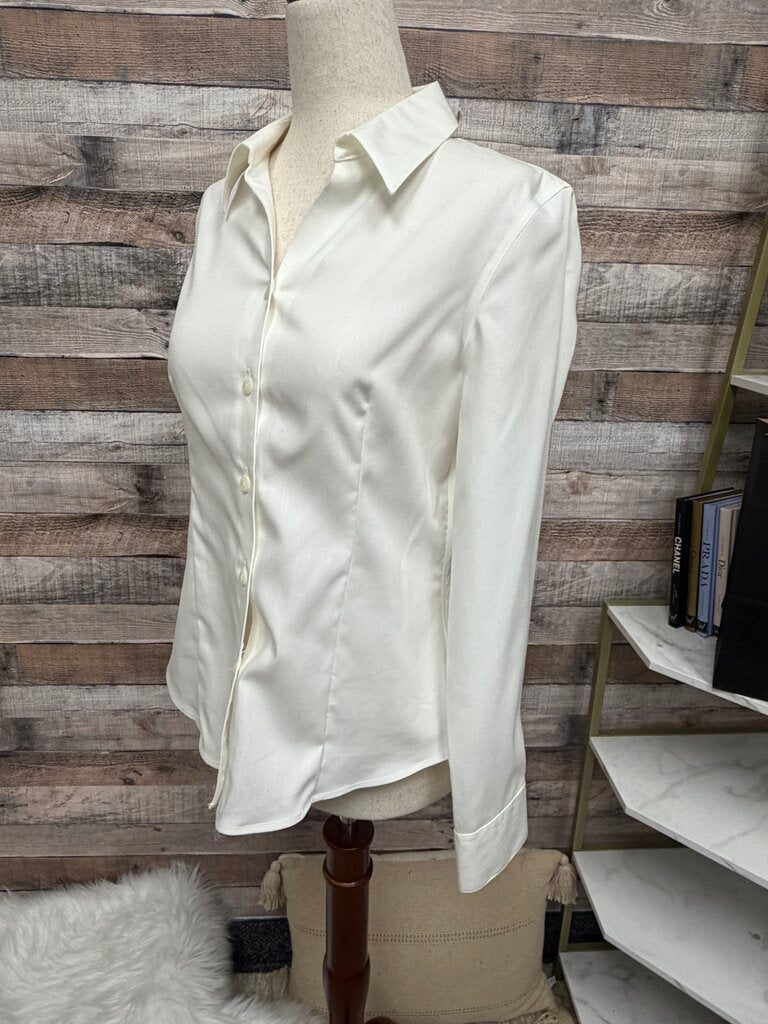 Kasper White Fitted Button Down