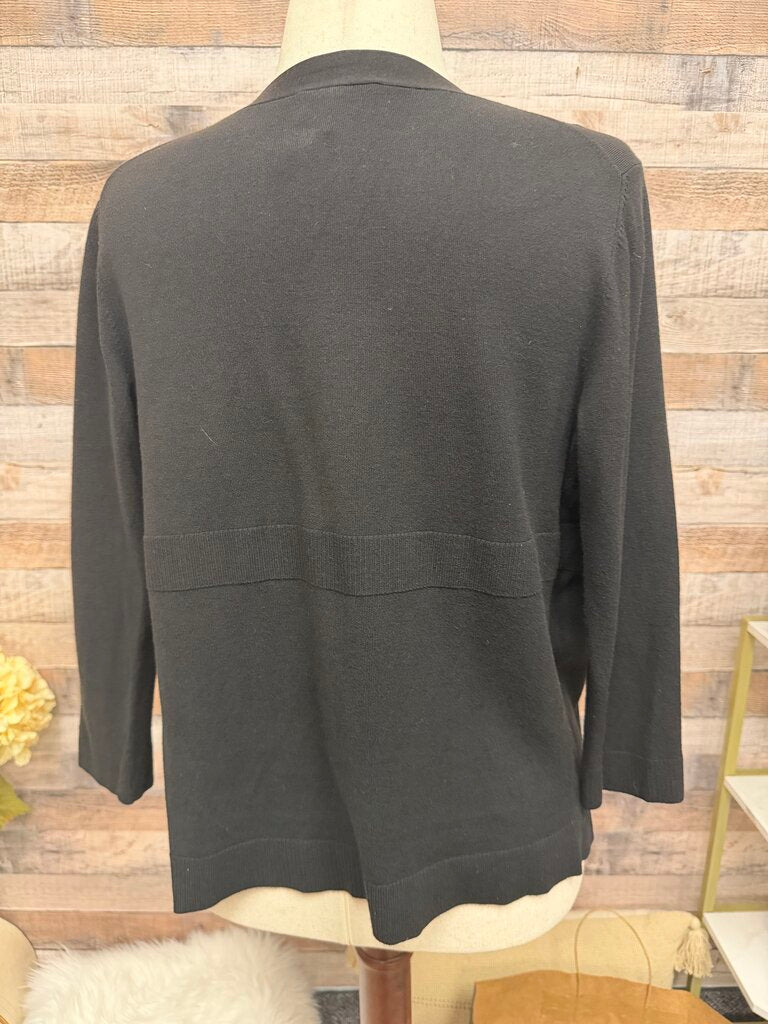 Loft Black V-Neck One Button Cardigan