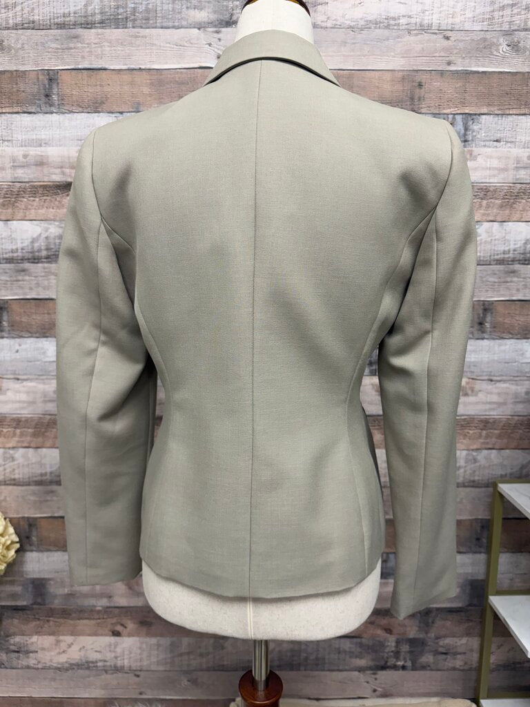 Kasper Khaki Notch Collar Single Breasted Blazer