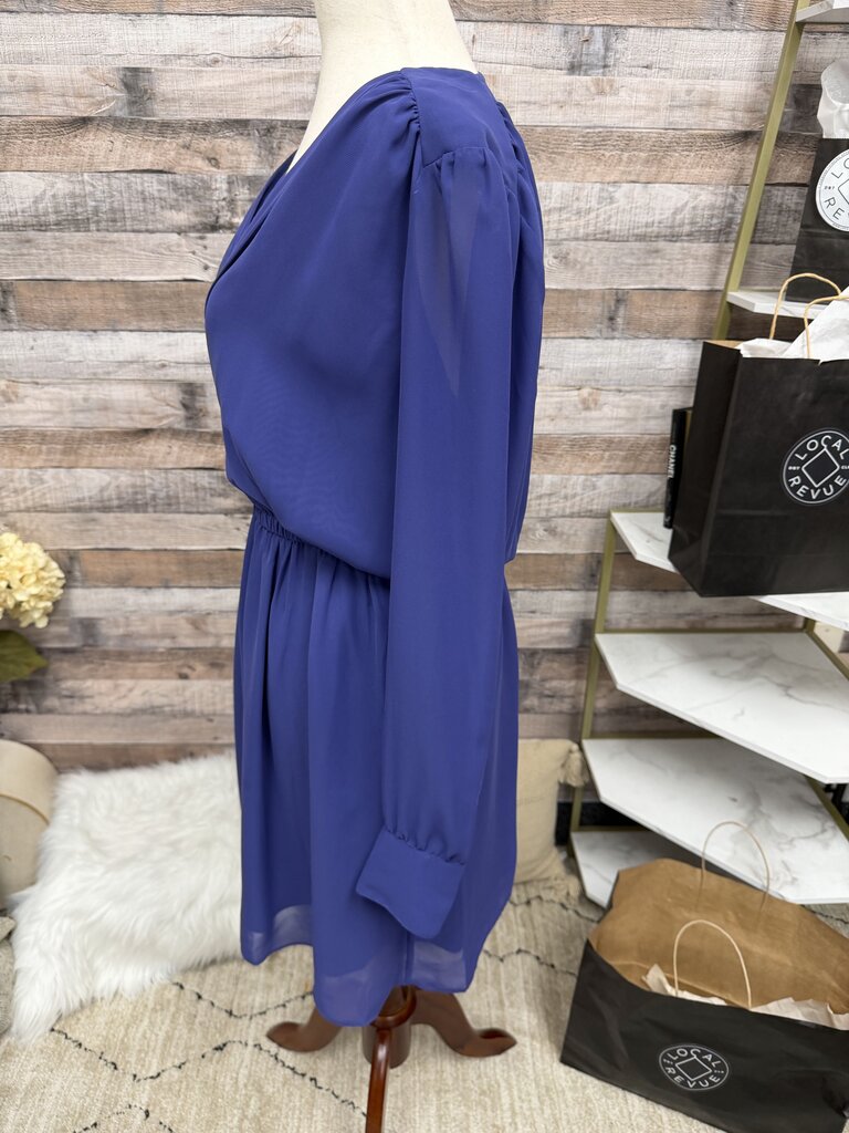 BCBGeneration Purple Chiffon Long sleeve Wrap Dress