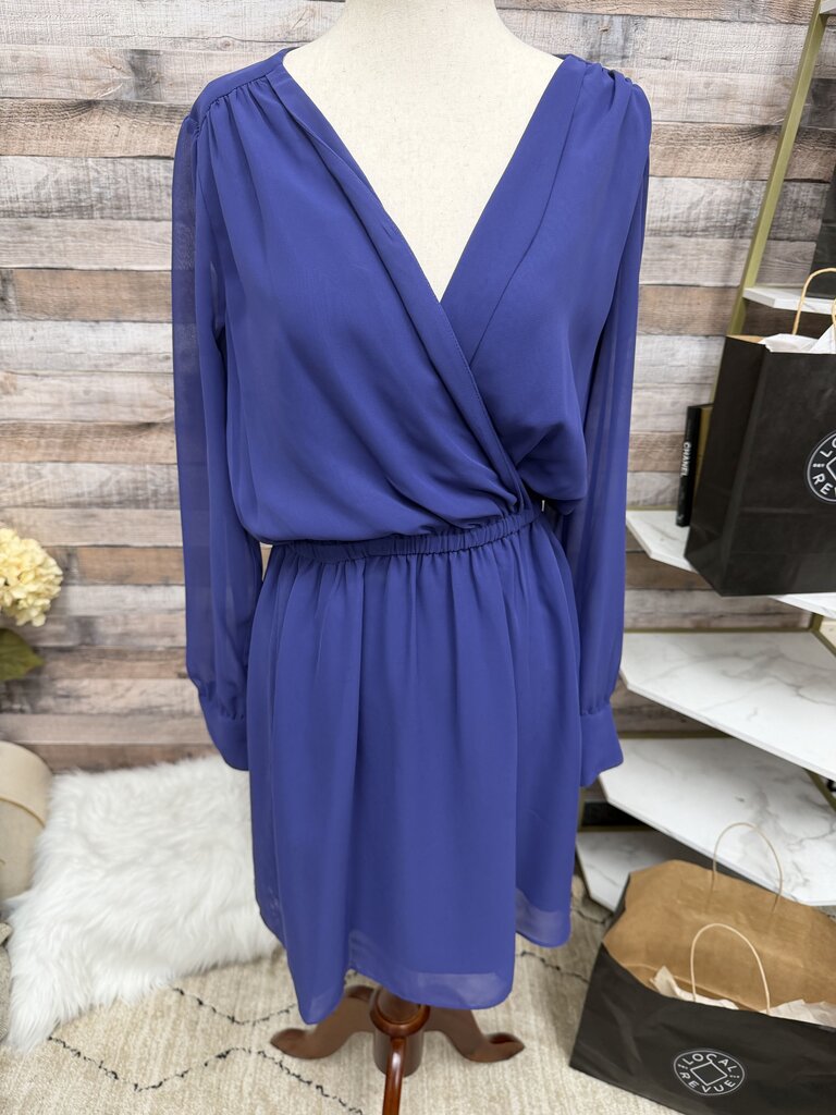 BCBGeneration Purple Chiffon Long sleeve Wrap Dress