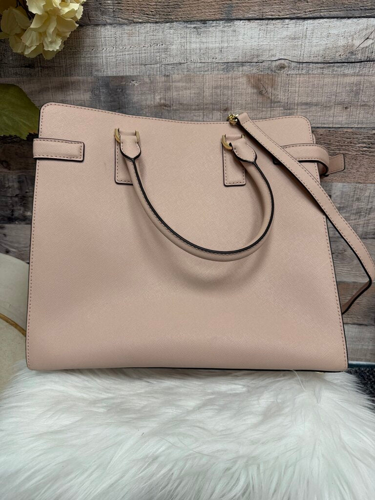 Michael Kors Pink Saffiano Leather Quinn Satchel w/Gold Hardware