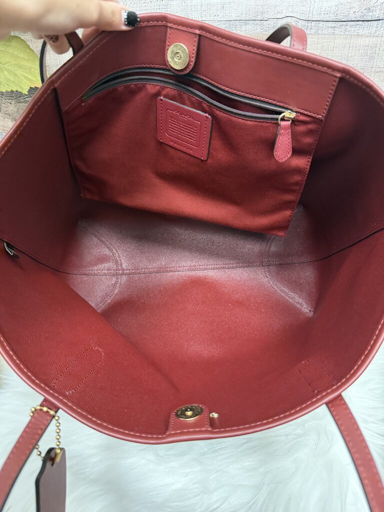 Coach Brown Signature Canvas w/Mini Rose Print Tote & Matching Wallet