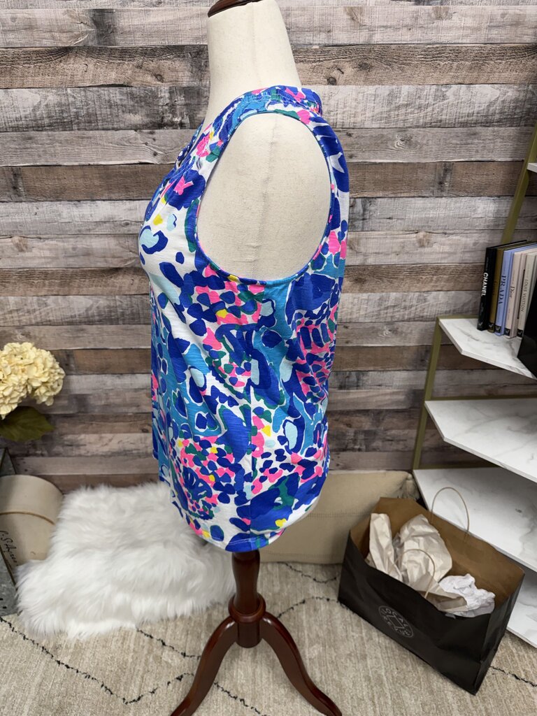 Lilly Pulitzer Royal, Aqua & Pink Sleeveless V-Neck