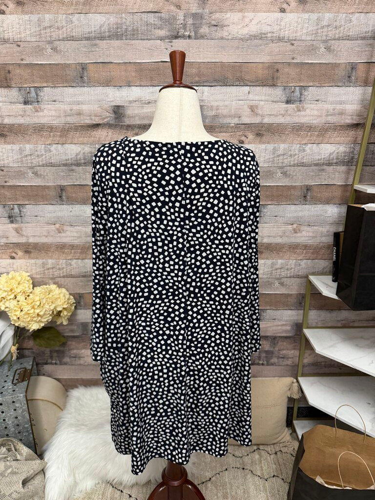 Alfani Black & White Polka Dot Tunic Top