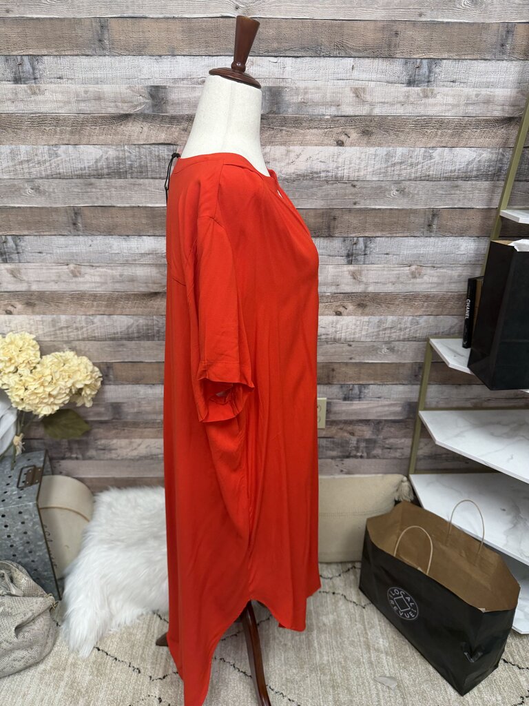 Jones & Co Red/Orange Linen Tunic Top